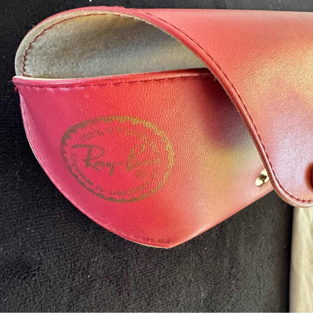 Ray Ban Red Leather glasses case